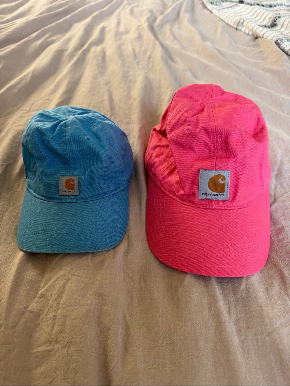 Carhartt Pink and Blue Canvas Dad Hats - Two Pack